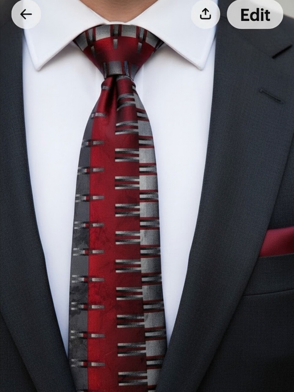 Bachrack Elegant Red and Gray Men's Tie